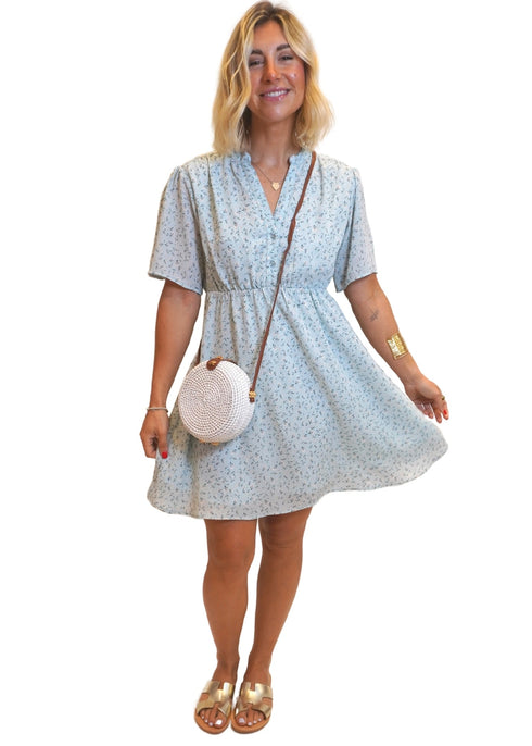 The Lucia Dress - Ditsy Mints
