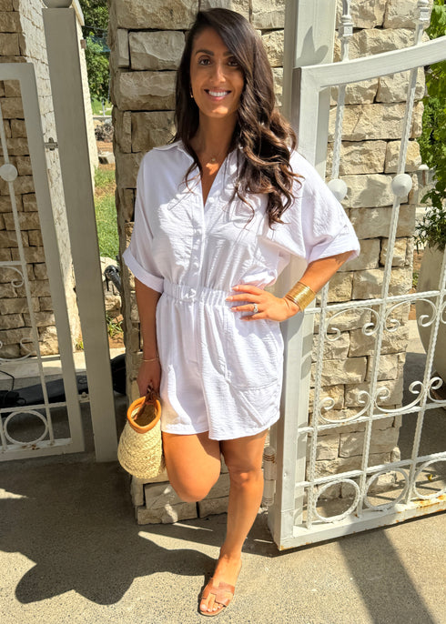 The Vicki Romper - Cy White