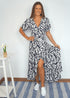Dress The Maxi Wrap Dress - Black Bouquet dubai outfit dress brunch fashion mums