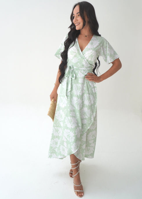 Dress The Maxi Wrap Dress - Fresh Bouquet dubai outfit dress brunch fashion mums