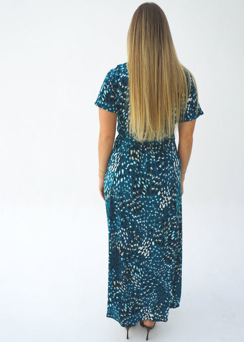 Dress The Stretch Wrap Dress - Teal Dream dubai outfit dress brunch fashion mums