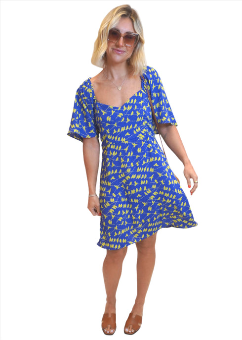 Dress The Summertime Mini - Blue Yellow Birds dubai outfit dress brunch fashion mums
