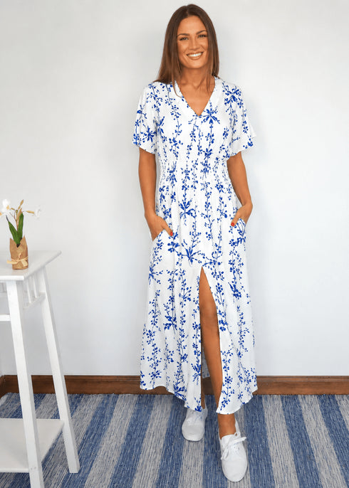 2XS / Long / Mid Sleeve The Helen Dress - Floral Sprays dubai outfit dress brunch fashion mums