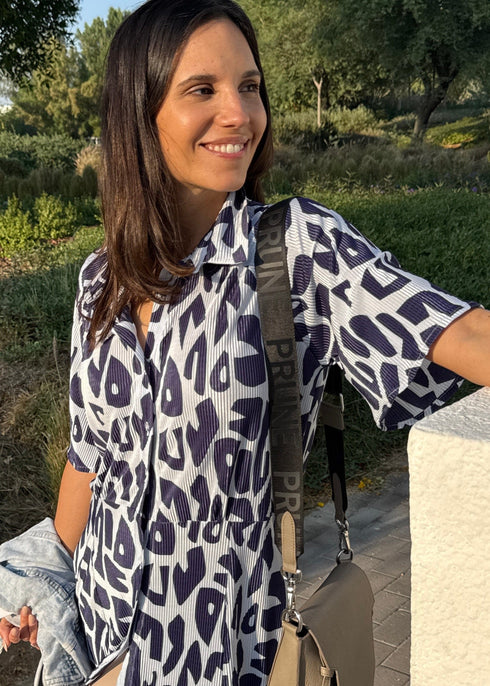 The Perfect Shirt Dress - Indigo City Pleats dubai outfit dress brunch fashion mums