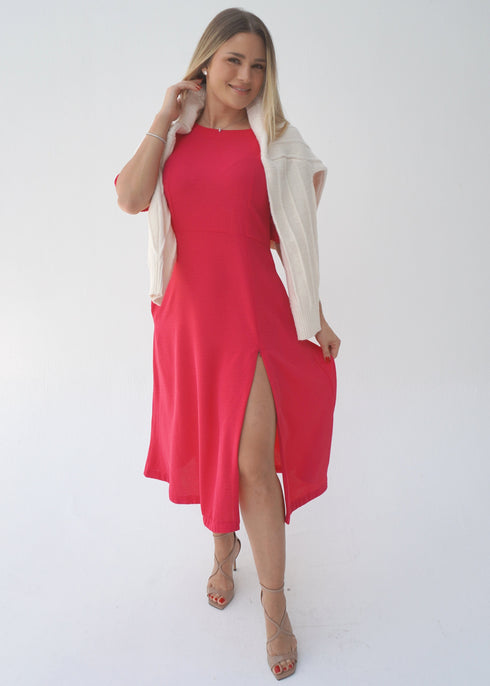 The Pixie Dress - Cy Red Fuchsia dubai outfit dress brunch fashion mums