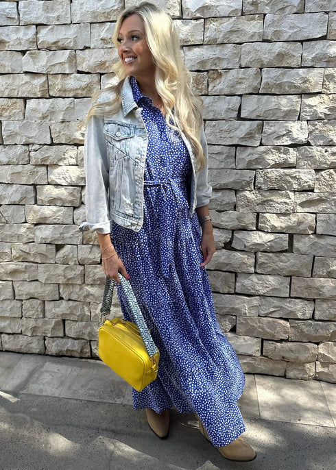 The Tiered Shirt Dress - Sky Splash dubai outfit dress brunch fashion mums