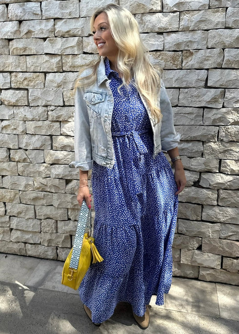 The Tiered Shirt Dress - Sky Splash dubai outfit dress brunch fashion mums