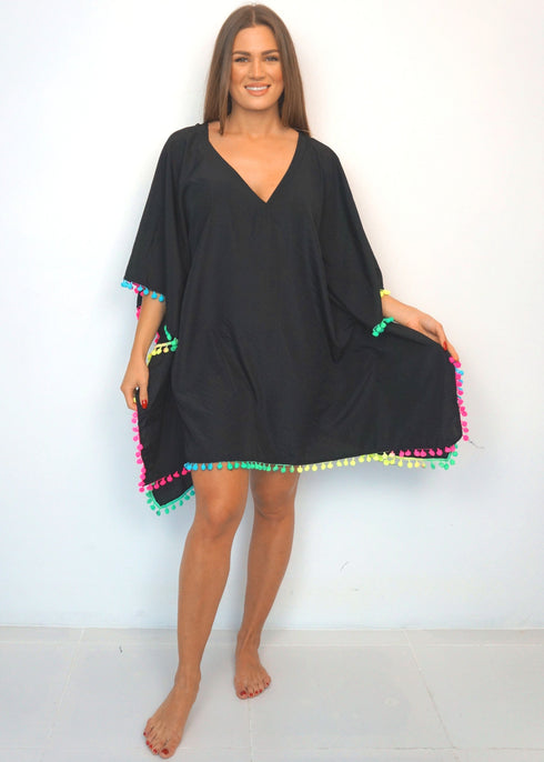 Beach Kaftan The Beach Kaftan - Black Rainbow dubai outfit dress brunch fashion mums