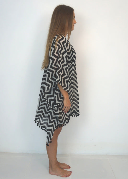 Beach Kaftan The Beach Kaftan - Black & White Painted Chevron dubai outfit dress brunch fashion mums