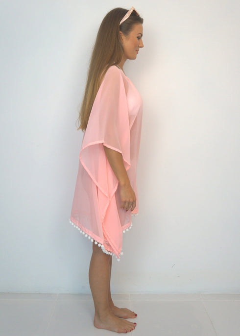 Beach Kaftan The Beach Kaftan - Peach Chiffon dubai outfit dress brunch fashion mums