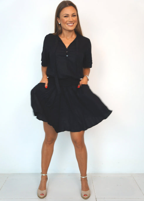 Beach Kaftan The Leah Dress - Midnight Black dubai outfit dress brunch fashion mums