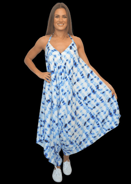 Clothing The Harem Jumpsuit - Royal Tie Dye dubai outfit dress brunch fashion mums