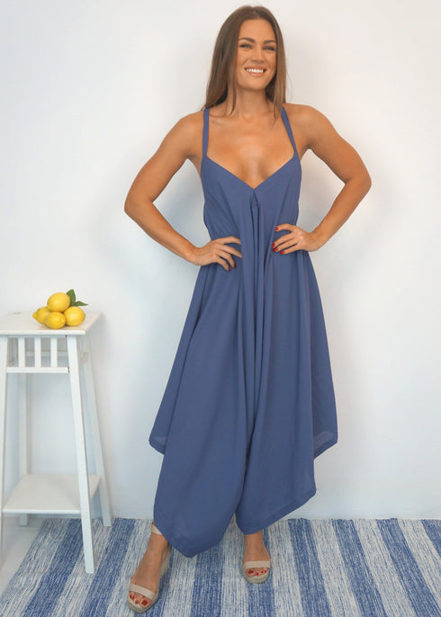 Clothing The Harem Jumpsuit - Slate Navy Summer dubai outfit dress brunch fashion mums