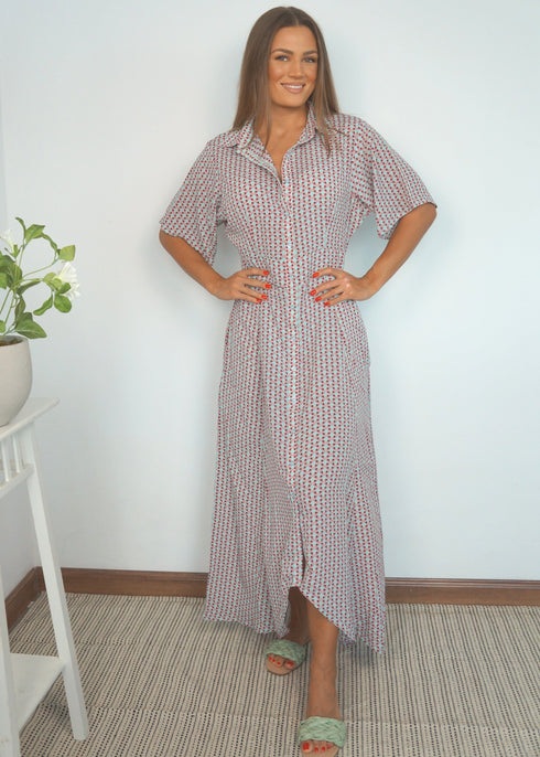 Dress The Fitted Shirt Dress - Mint Strawberries & Cream dubai outfit dress brunch fashion mums