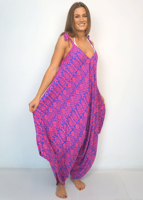 Dress HOT PINK LIBERTY The Harem Jumpsuit - Hot Pink Liberty dubai outfit dress brunch fashion mums