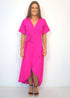 Dress The Maxi Wrap Dress - Hot Pink dubai outfit dress brunch fashion mums