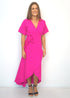 Dress The Maxi Wrap Dress - Hot Pink dubai outfit dress brunch fashion mums