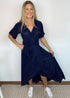 Dress The Pleated Wrap Dress - Deep Navy Pleats dubai outfit dress brunch fashion mums