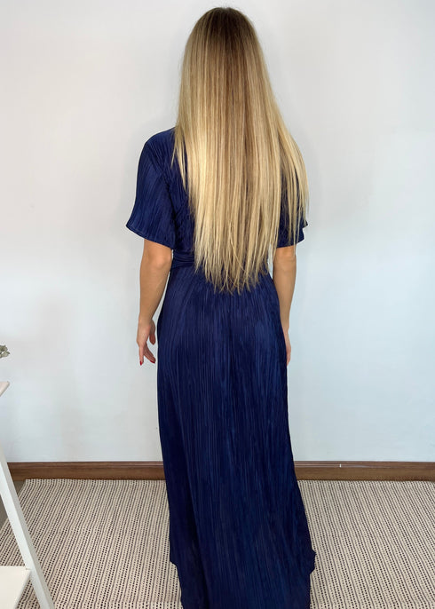 Dress The Pleated Wrap Dress - Deep Navy Pleats dubai outfit dress brunch fashion mums