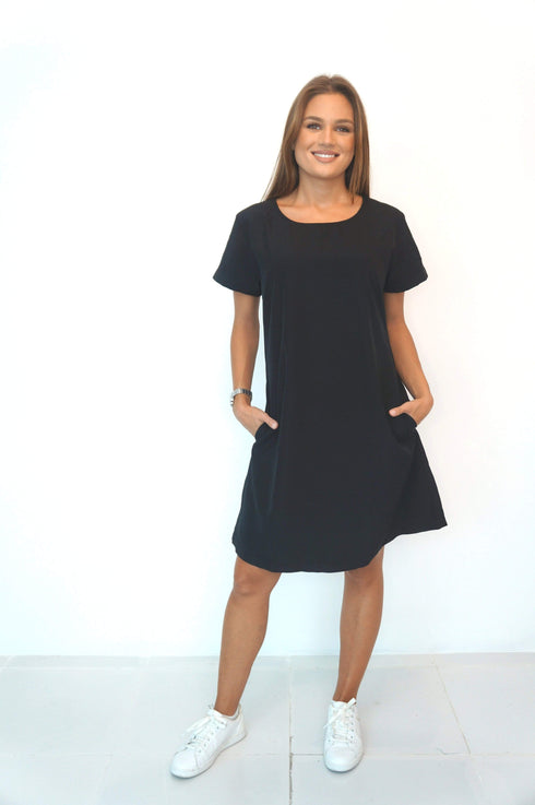 Dress The R Anywhere Dress - Midnight Black dubai outfit dress brunch fashion mums