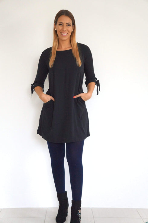 Dress The R Anywhere Dress - Midnight Black dubai outfit dress brunch fashion mums