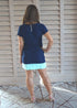 Dress The V Mini Anywhere Dress - Perfect Navy with Aqua Colour Block dubai outfit dress brunch fashion mums