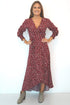 Dress The Wrap Dress w/ Cuffed Sleeve - Deep Raspberry, Ice Pink Animal dubai outfit dress brunch fashion mums