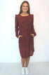 The Classic Dress - Maroon Animal dubai outfit dress brunch fashion mums