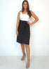 The Classic Wrap Skirt - Midnight Black Satin dubai outfit dress brunch fashion mums