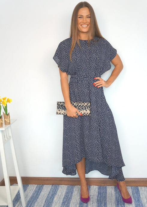 The Evening Dress - Navy Dalmatian dubai outfit dress brunch fashion mums