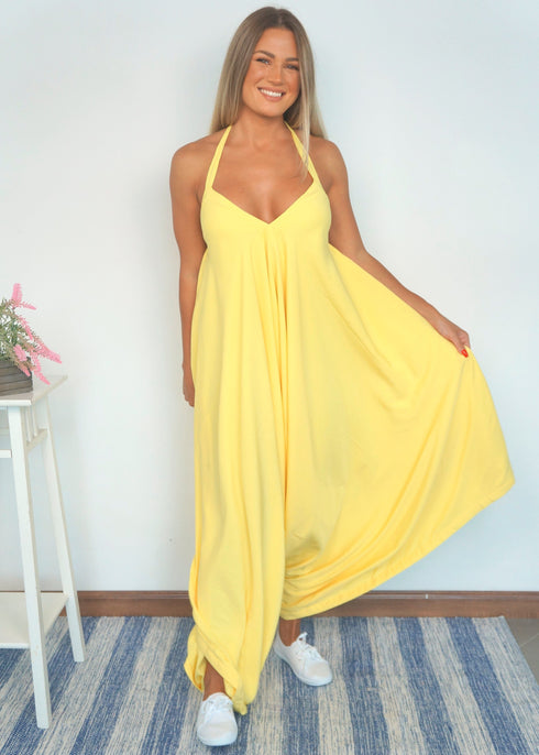 The Harem Jumpsuit - Summer Yellow dubai outfit dress brunch fashion mums