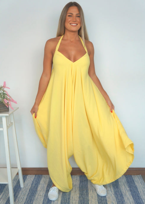 The Harem Jumpsuit - Summer Yellow dubai outfit dress brunch fashion mums