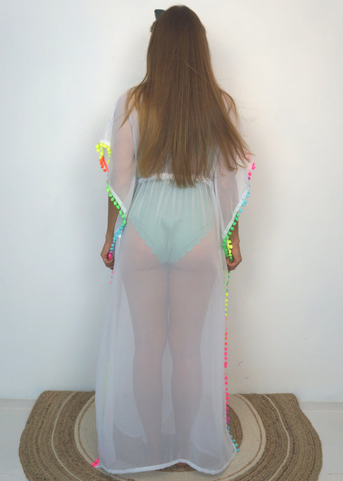 The Long Beach Kimono - White Chiffon dubai outfit dress brunch fashion mums