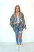 BLACK AND WHITE PAINTED CHEVRON The Mini Palm Kimono - Black & White Painted Chevron dubai outfit dress brunch fashion mums