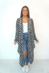 BLACK AND WHITE PAINTED CHEVRON The Palm Kimono - Black & White Painted Chevron dubai outfit dress brunch fashion mums