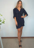 The Perfect Little Wrap Dress - Navy Pleats dubai outfit dress brunch fashion mums