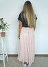 The Pleated Maxi Skirt - Nude Pink Pleats dubai outfit dress brunch fashion mums