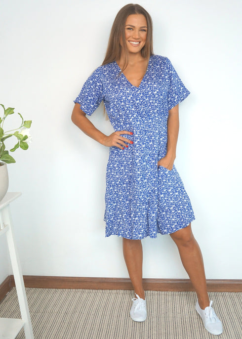 The Short Helen Dress - Ditsy Royal dubai outfit dress brunch fashion mums
