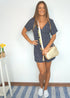 The Tasha Playsuit - Navy Dalmatian dubai outfit dress brunch fashion mums