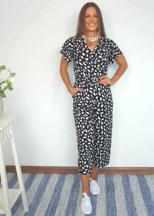 The Wrap Jumpsuit - Wild Abstract dubai outfit dress brunch fashion mums